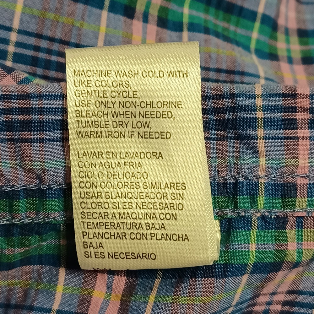 Weatherproof Shirt Mens XXL Blue Plaid Vintage Short Sleeve Button Down Pocket - Picture 11 of 13